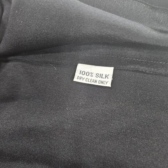 Nina Ricci Paris Sequin Blouse Black 100% Silk Vintage Top Women's Sz 8 - Picture 9 of 11